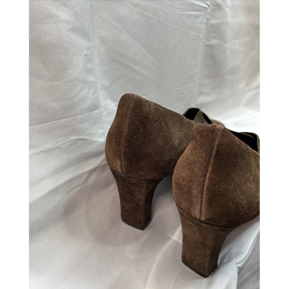 Fashion Bug Brown Suede Mary‎ Jane Heels Size 9 Capsule Closet Essential - Picture 5 of 12